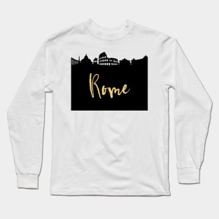 ROME ITALY DESIGNER SILHOUETTE SKYLINE ART Long Sleeve T-Shirt